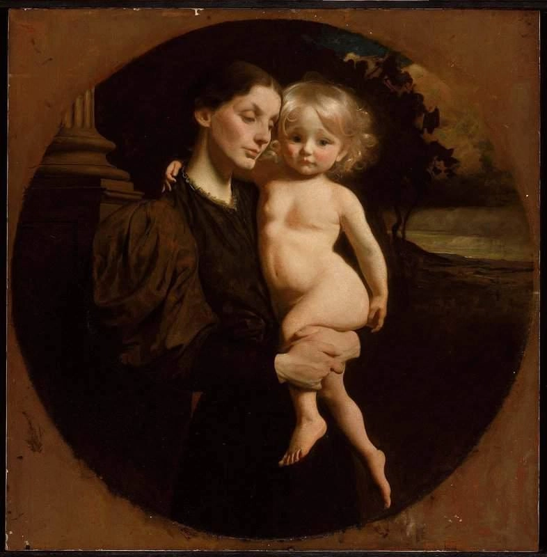 母と子 1895 by ジョージ・ド・フォレスト・ブラッシュ 油絵複製販売