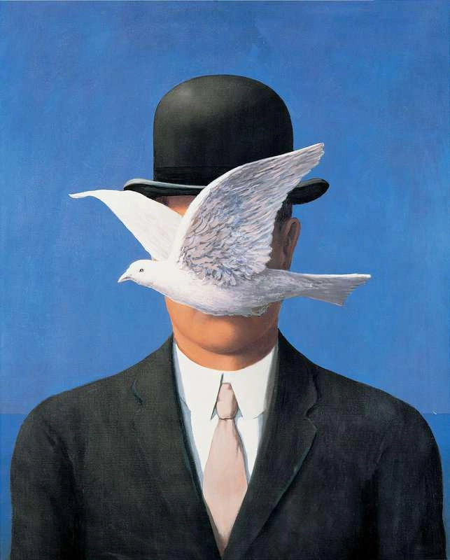 額装済/山高帽の男（ルネ マグリット）｜美術品・アンティーク・コレクション