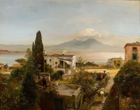 1885 年之后那不勒斯湾和维苏威火山的景观