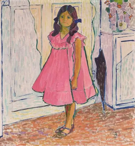 Greti In Rotem Kleid 1907