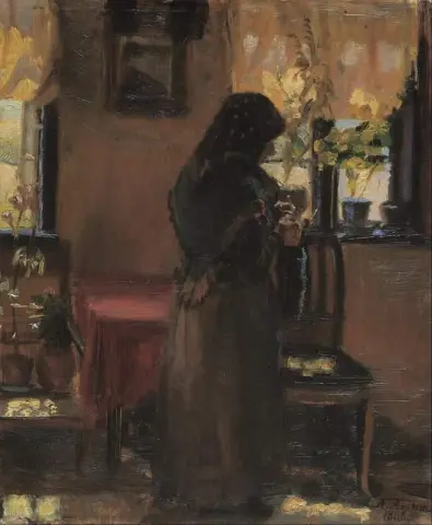 Een oude vrouw in haar kamer, 1888