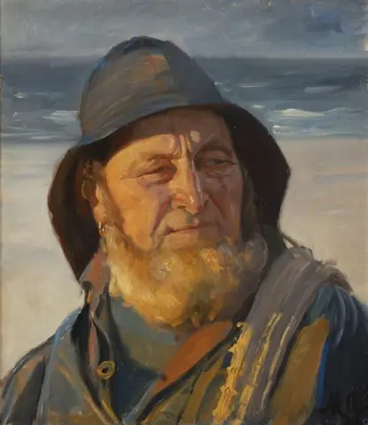 أولي سفندسن. دراسة لـ Fiskere Vender Hjem Fra Nordstranden I Aftensol 1898