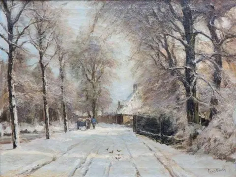 Заснеженный переулок в Гааге