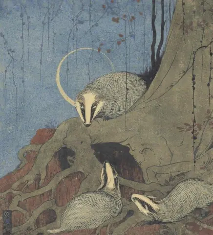 Upublisert illustrasjon til kapittel VIII av The Armfield S Animal Book The Badger