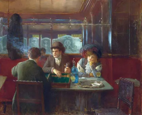 Backgammon im Café ca. 1909