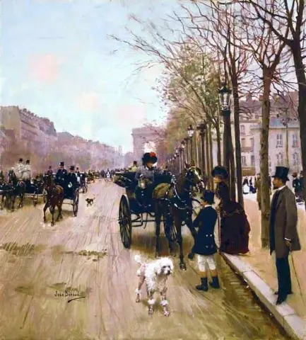 Kutschen auf den Champs-Élysées 1889