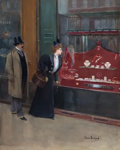 Vor dem Juweliergeschäft, ca. 1898