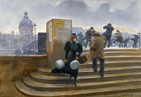 Hutmacherin auf der Pont des Arts