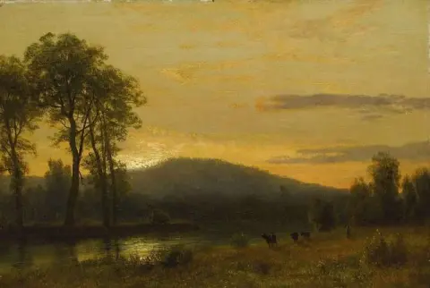 Zonsondergang dichtbij Conway New Hampshire
