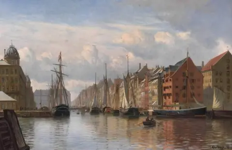 Barcos à vela em Nyhavn, 1888