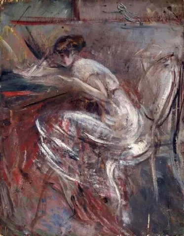 Estudio Di Donna Che Scrive Ca. 1920