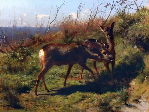 Dos ciervos jóvenes 1852