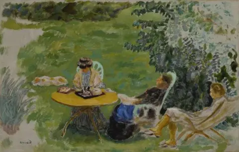 정원에서의 낮잠, 1900년경