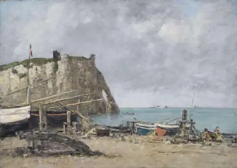 Etretat La Falaise D Aval Maree Basse 1887