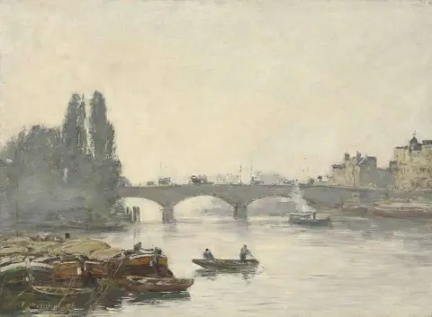 Il ponte Corneille Rouen effetto nebbia 1896