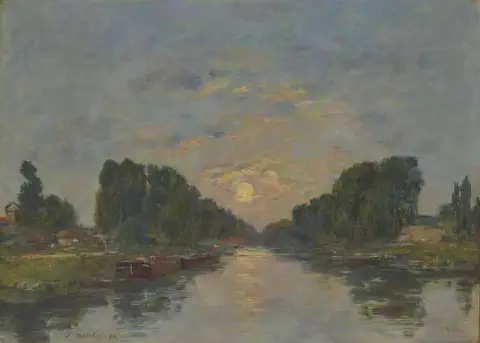 Saint-Valery-sur-Somme. Mondeffekt auf dem Kanal 1891