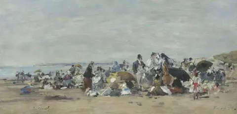 Пляжная сцена Трувиль 1874