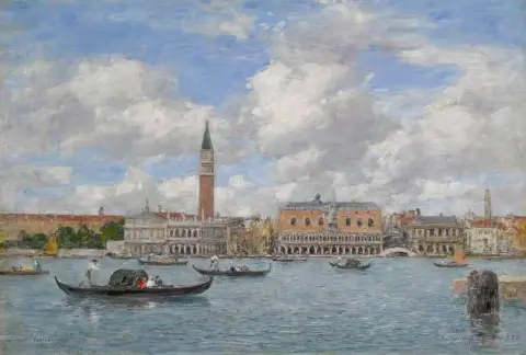 Venezia Il Campanile Il Palazzo Ducale e la Piazzeta vista da San Giorgio 1895