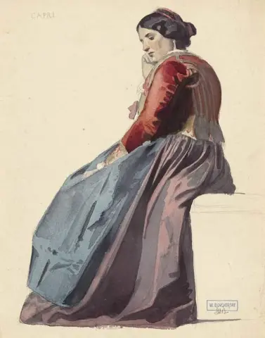 Studie av en sittande kvinna ca 1851