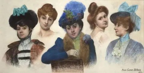 Studies van elegante dames 1900