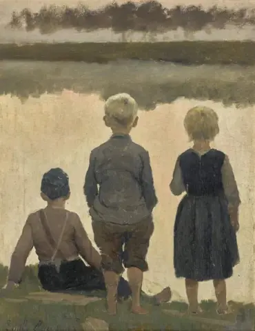 Studie för den passerande båten 1883