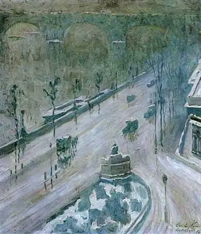 Banvallen vid templet 1916