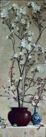 Azaleor och äppelblommor 1879