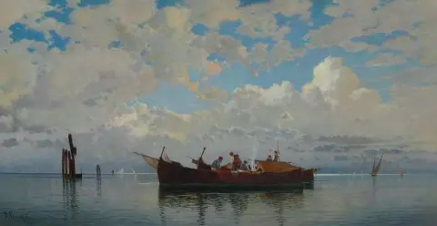 Fiskebåtar På En Venetiansk Lagun