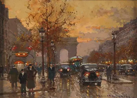 Der Arc De Triomphe und die Champs Elysees 1937