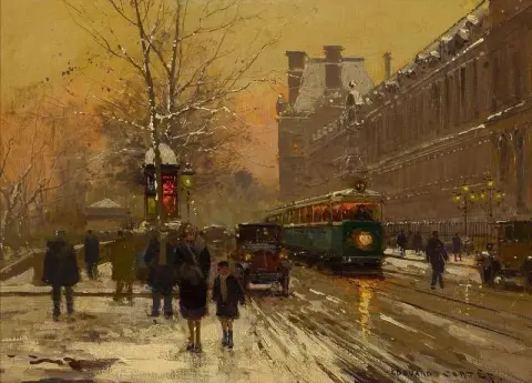 Die Dämmerung am Quai du Louvre