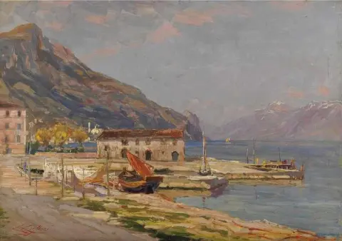 Utsikt över Gardasjön Från Bogliaco