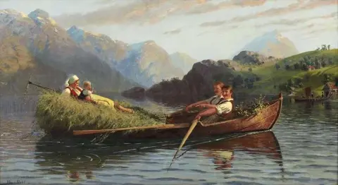 شخصيات في قارب تجديف على المضيق البحري 1882