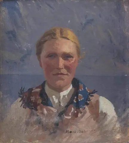 衣装を着たノルウェー人女性の肖像画