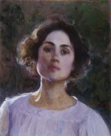 Autorretrato con vestido blanco