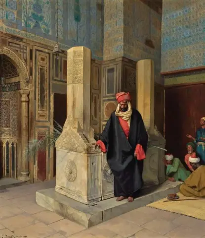 Pregando nella Moschea Blu del Cairo 1898