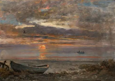 Auringonlasku tammikuun päivänä Skagenissa