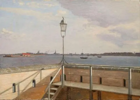 Utsikt fra Trekroner-batteriet med København i det fjerne 1836