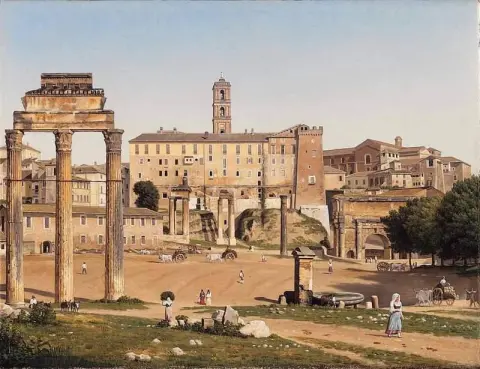 Utsikt over forumet i Roma 1814