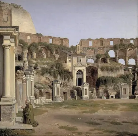 Utsikt over interiøret til Colosseum 1816