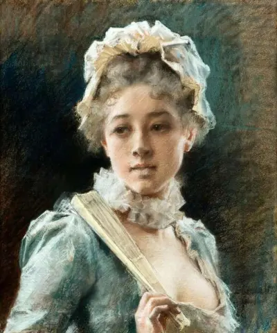 Uma jovem com um leque, 1884