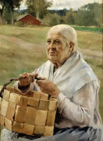 Старуха с шинной корзиной