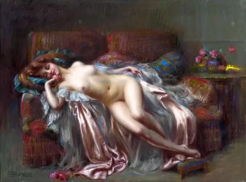 Desnudo estirando la rosa