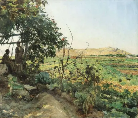 Tunisin esikaupunkien maisema 1887