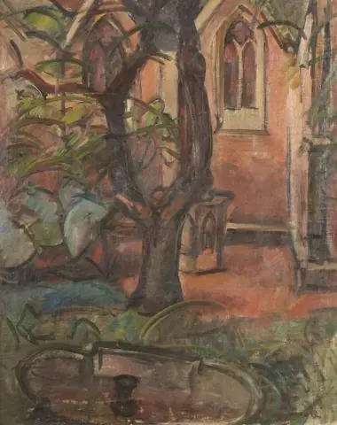 Binnenplaats met kerk 1920-1925