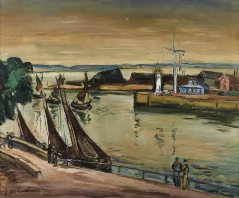 De ingang van de haven Honfleur