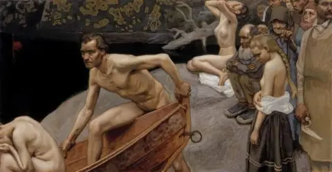 Junto al río de Tuonela Estudio para los frescos del mausoleo de Juselius