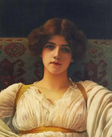 Studio di una testa ricoperta di drappeggi Miss Ethel Warwick 1898