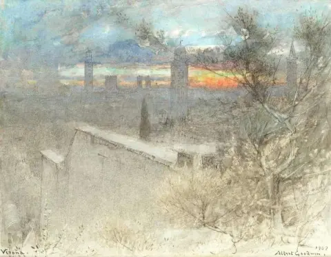 In The Giusti Gardens - Verona Sunset 1902