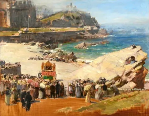 Punch og Judy på stranden i Ilfracombe 1897