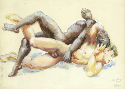 누드 레슬링 선수